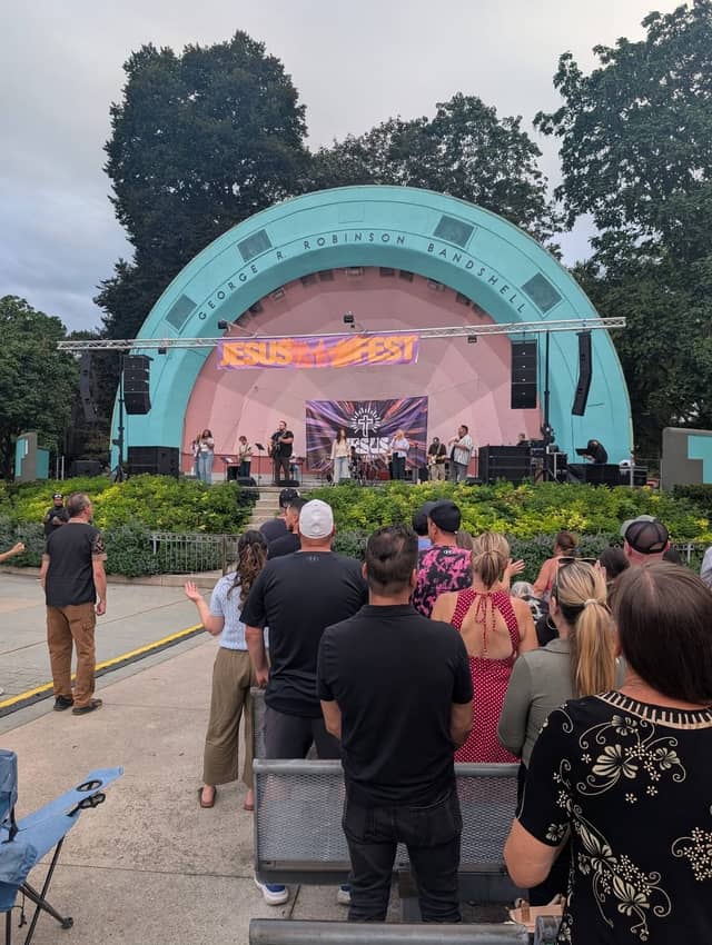 Worship at the Gage Park bandshell